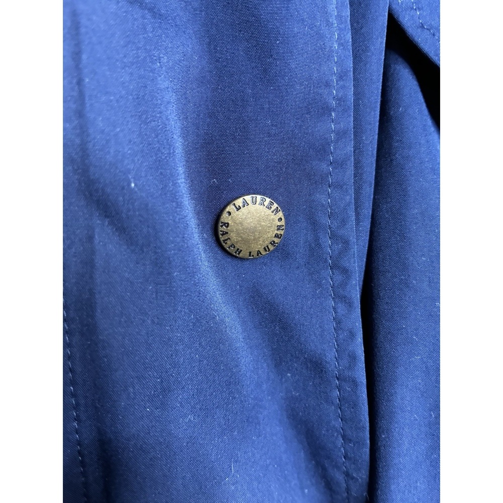 Ralph Lauren Jacket Women XL Blue LRL Zip Snap Trench Peacoat Windbreaker 0454 - Picture 16 of 16